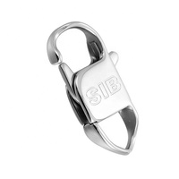 Yiwu Aceon bijoux en acier inoxydable brillant poli cubain connecteur de chaîne, fermoir Rectangle hommes grande taille Logo fermoir estampé
