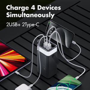 Batterie externe portable 40000mAh pour le camping avec lumière d'ambiance LED |   Lampe d'urgence extérieure à charge rapide 22,5 W - Product Image 6