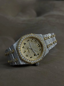 Reloj de Pulsera para Hombre con Diamantes de Moissanita de Alta Calidad, Elegante y Lujoso, con Diseño de Piedras Brillantes para Bodas y Fiestas - Product Image 1
