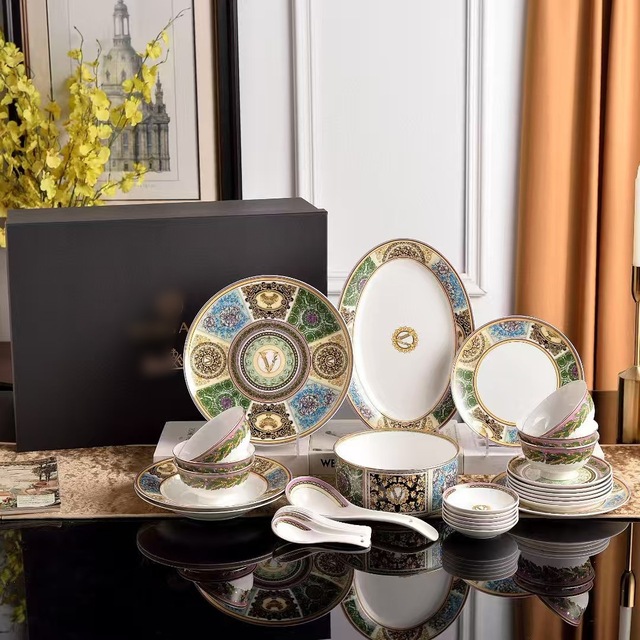 versace dinner set luxury porcelain with gold detailing