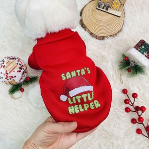 Sweat-shirts de Noël pour animaux de compagnie, pour chats et chiens, doublure en polaire rouge et verte, tenue chaude, design renne et Père Noël, vêtements de fête mignons - Product Image 3