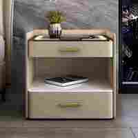 Nouvelle conception de meubles de chambre à coucher, prix de gros, table de chevet durable avec charge sans fil, table de chevet intelligente moderne avec tiroirs