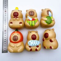 Mini Capybara Squishy Anti-stress, Jouet à Presser Animal Mignon, Cadeau d'Anniversaire, de Noël, pour Chaussette de Noël, Fête, Vente en Gros