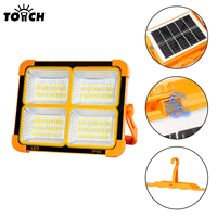 Lampe de travail à énergie solaire, projecteur LED d'urgence, lampe de camping avec crochet, lampe de camping rechargeable avec support