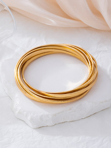 Bracelet unisexe multi-couches en acier inoxydable entrelacé, serti de griffes, hypoallergénique, étanche, bijoux tendance de la marque HR - Product Image 2