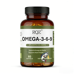 Omega-3-6-9 <span class=keywords><strong>Softgel</strong></span> <span class=keywords><strong>Capsules</strong></span> (EPA 500MG DHA 300MG) - Energie & Hartgezondheid Supplement voor Volwassenen, 60 Softgels, Fabrieksbulklevering - Product Image 1