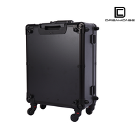 Valise de transport pour artiste avec écran complet de 24 pouces, miroir éclairé, haut-parleur Bluetooth, valise à roulettes, aluminium, station de coiffure pour barbier