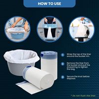 Semapak Doublures de toilette jetables et sacs à déchets compatibles avec toutes les chaises de toilette portables standard, seaux, pots et bacs à eau usagée Modèle M