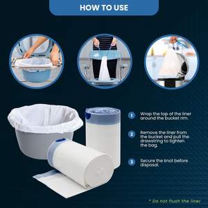 Kantong Sampah Sekali Pakai untuk Toilet Portabel, Cocok untuk Semua Jenis Kursi Toilet, Ember, dan <span class=keywords><strong>Bedpan</strong></span> Standar - Product Image 2