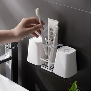 ที่วางแปรงสีฟันและยาสีฟันติดผนังสแตนเลสสองชั้นแบบทันสมัย - Product Image 1