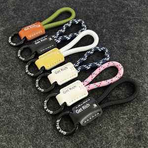 Genuine Leather Car Keychain Handmade Minimalist Light-Luxury <b>Key</b> <b>Ring</b> Customizable Logo Pendant Anti-Loss Lanyard - Product Image 1