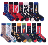 Chaussettes Fantaisie pour Hommes, Imprimées Intégralement, Logo Personnalisé, Fruits, Animaux, Alimentation, Nouveauté, Multistyles, Faible QMC et Économiques