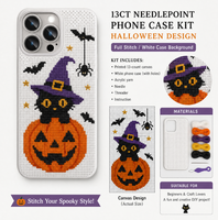 Kit DIY pour Coque de Téléphone Broderie Point de Croix Cerise, Ensemble d'Accessoires de Broderie, Fournitures d'Artisanat de Couture pour la Création de Cadeaux Originaux