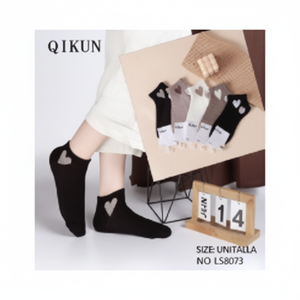 Calzini invernali da donna alla caviglia 10 paia di cotone Nylon e ricamati a righe con stampa Jacquard a cuore modelli traspiranti e caldi - Product Image 1