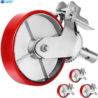 Hanpiao Roulettes de 6 pouces Noyau en aluminium Polyuréthane PU Poulie Industrielle Heavy Duty Roulement Roues de chariot à rouleaux