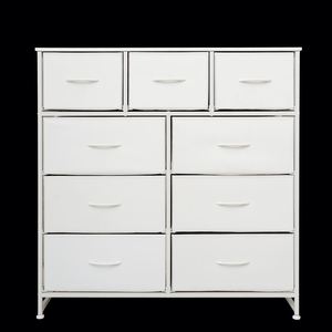 Modern Freestanding Panel Pine Bedroom Dresser <b>Cabinet</b> With Stainless Steel MDF Fabric Support - Product Image 1