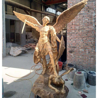 Sculpture d'ange traditionnelle en bronze, grande statue d'art avec technique de moulage, sculpture extérieure de haute qualité