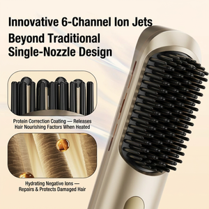 Peigne chauffant électrique sans fil portable, ions négatifs, <span class=keywords><strong>brosse</strong></span> <span class=keywords><strong>lissante</strong></span> pour cheveux sans fil pour les voyages et la maison - Product Image 6