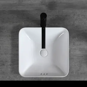 Factory Wholesale Modern Bathroom Sink Above Counter Semi Recessed Ceramic Cabinet Wash Basin