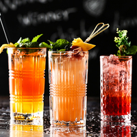 Gelas Wiski Kristal Berukir, Gelas Tumbler Old Fashioned dengan Alas Berat, Peralatan Bar Logo Kustom Grosir
