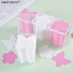 ผ้าเช็ดทำความสะอาดเล็บผ้าฝ้ายผ้าฝ้ายเช็ดทำความสะอาดเล็บแบบไม่เป็นขุยแผ่นเจลล้างหน้าทรงสี่เหลี่ยมสีชมพูลายหัวใจ200กล่อง - Product Image 5