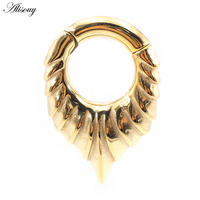 Alisouy 1PC Poids d'oreille en acier inoxydable, forme cône articulé, dilatateur, plug, gauge, boucles d'oreilles, bijoux de piercing corporel, mariage