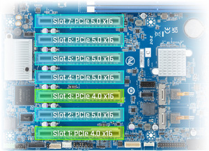 MW83 RP0 เมนบอร์ด ATX ฟอร์มแฟคเตอร์ Intel Xeon W-3500/2500/3400/2400 2 x PCIe Gen4 5 x PCIe Gen5 - Product Image 4