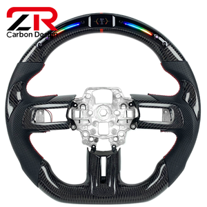 Accessoires intérieurs pour voiture <span class=keywords><strong>Ford</strong></span>, écran LED amélioré, volant sport personnalisé en fibre de carbone pour <span class=keywords><strong>Mustang</strong></span> 2015-2023 GT Shelby - Product Image 1