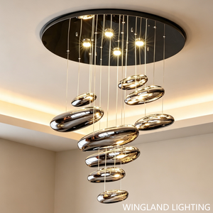 Lampadario a Goccia d'Acqua <span class=keywords><strong>Contemporaneo</strong></span>, Lampada a Sospensione Minimalista in Vetro <span class=keywords><strong>per</strong></span> <span class=keywords><strong>Soggiorno</strong></span>, Sala da Pranzo, Villa e Mostre d'Arte - Product Image 1