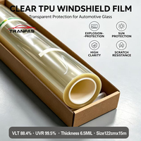 Film de protection de pare-brise de haute qualité en TPU transparent, hydrophobe, auto-réparateur, anti-rayures, protection UV pour le verre avant de la voiture