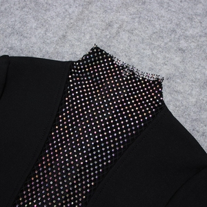 Vestido <span class=keywords><strong>de</strong></span> Cóctel Elegante Negro <span class=keywords><strong>de</strong></span> Manga Larga con Pedrería <span class=keywords><strong>de</strong></span> Malla OEM, Atuendos <span class=keywords><strong>de</strong></span> Club <span class=keywords><strong>para</strong></span> <span class=keywords><strong>Mujer</strong></span>, Vestidos Sexys, Vestido Ajustado <span class=keywords><strong>de</strong></span> <span class=keywords><strong>Gala</strong></span> - Product Image 5