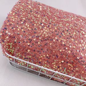 Tissu de dentelle pailletée en maille perlée avec paillettes Nouvelle arrivée Tissu de tulle à paillettes à bas prix pour les femmes Robe de mariage Bagages - Product Image 3