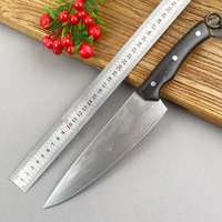 Couteau de coupe d'os manche en bois massif de Damas couteau de tranchage et de coupe de viande spécifique, couteau d'abattage de coupe de vache et de mouton de porc