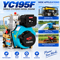 Moteur diesel monocylindre refroidi par air 4 temps Yuchai YC195F 8,8 kW 9,2 kW pour machines agricoles