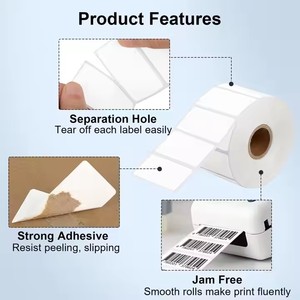 Rotolo di Etichette Bianche Lucide per Stampanti a Getto d'Inchiostro, Etichette BOPP, Carta Sintetica Adesiva, Etichette per Codici a Barre a Trasferimento Termico - Product Image 5