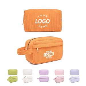 Bolsas de Cosméticos de Pana Personalizadas con Logotipo, 2 Piezas, Bolsas de Maquillaje de Viaje para Mujer, con Cierre de Cremallera, para Invierno - Product Image 2