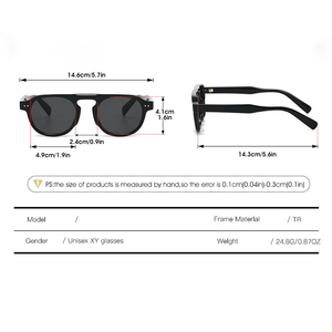 Gafas Tr90 de Lujo con Protección UV400, Gafas Negras, Pedidos en Línea, Gafas de Sol 2026, Gafas de Sol Redondas de Diseñador - Product Image 5