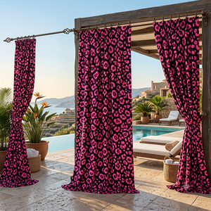 Purple Pink Leopard Print Semi Sheer <b>Curtains</b> Soft Lightweight Window Drapes <b>for</b> Bedroom Living Room Balcony Hotel Interior Home - Product Image 2