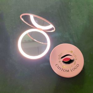 Wholesale OEM Handheld <b>Mirror</b> Private Label Compact LED Pocket <b>Mirror</b> LED Lights Travel Small Portable Makeup <b>Mirror</b> - Product Image 2