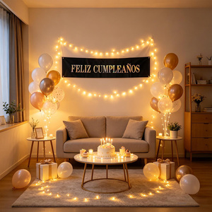 Écharpe d'anniversaire noire avec lettres irisées, décorations élégantes pour fête, sac de 12 pièces - Product Image 5