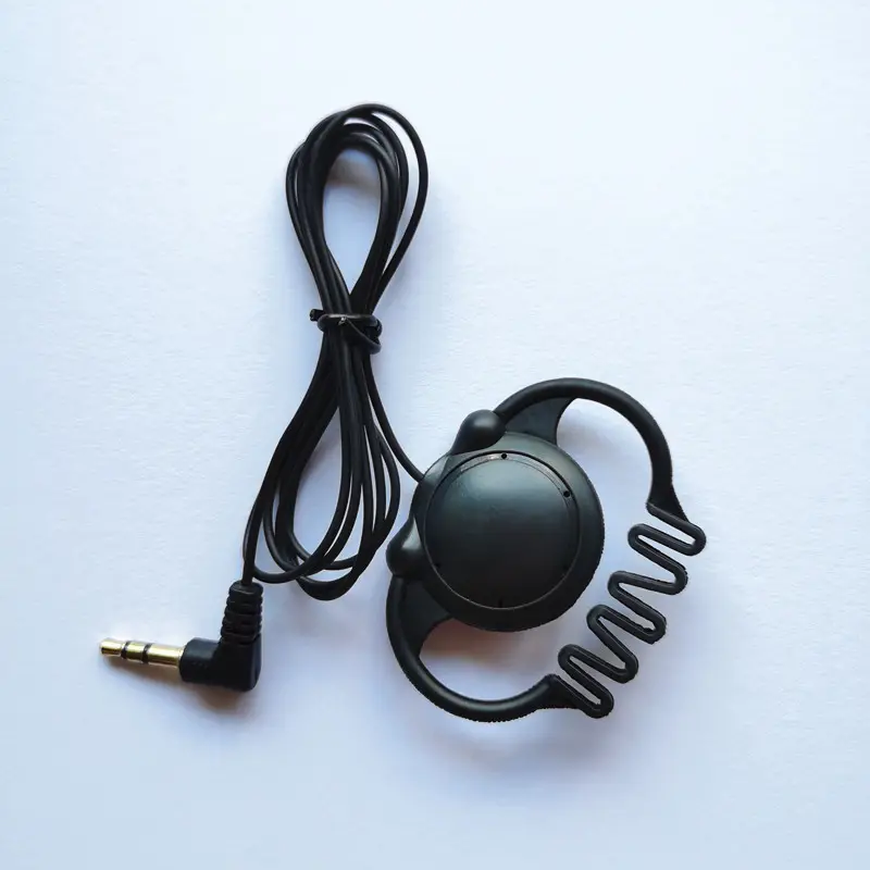 3.5mm Único fone de ouvido D Forma Ear-gancho Wired Headphone Stereo Mono Earbuds Tour Guide SystemEarphone OEM Earbuds