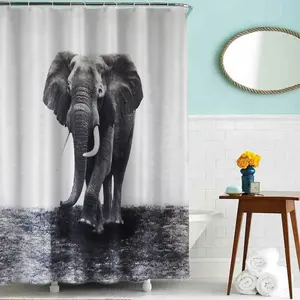 3D Leopard Panel bedruckter Dusch vorhang Wasserdichter Bad vorhang aus Polyester gewebe für Badezimmer mit 12 Haken