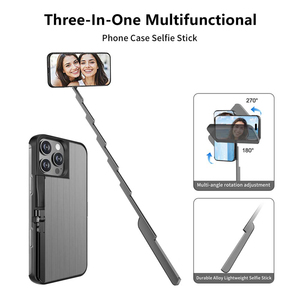 Étui pour perche à <span class=keywords><strong>selfie</strong></span> rétractable pour iPhone, avec monopode intégré extensible et télécommande <span class=keywords><strong>Bluetooth</strong></span> pour le vlogging - Product Image 2