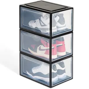 Acrylic Stack able Clear Shoe Storage box Organizer Large Size