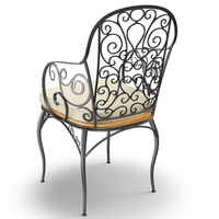 Banc de patio en fer forgé au design contemporain antique, mobilier d'extérieur
