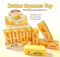 Jouet Squishy en forme de bâton de beurre de 4 oz, super doux, à remontée lente, simulation alimentaire, jouet sensoriel anti-stress à presser pour enfants