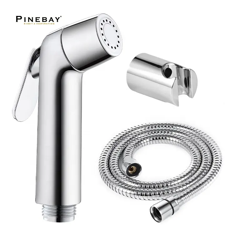 Pinebay Hot Selling Abs Plastic Handheld Bidet Spray Set Verstelbare Druk Moslim Bidet Kraan Zelfreinigende Shattaf Set