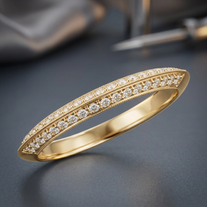 Anillo de Boda de Lujo con Doble Hilera de Diamantes Cultivados en Laboratorio, Chapado en Rodio, para Compromiso y Fiesta, Oro 10K 14K 18K, Plata 925 935 - Product Image 1