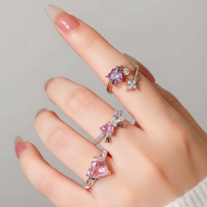 Vendita calda moda di tendenza oro placcato anelli da Cocktail di lusso Boho Band Spider Star gioielli per ragazze all'ingrosso intarsio - Product Image 2