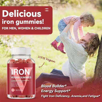 Gommes à mâcher au fer avec vitamines C et B12, complément de fer pour hommes, femmes et enfants adultes